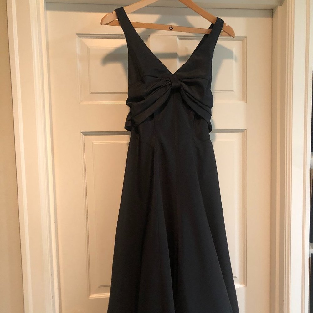 Cache Black Empire Waist Taffeta Maxi Dress